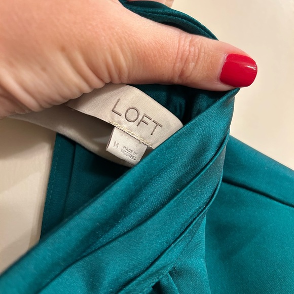 Loft Satin Godet Mini Dress EUC - Picture 4 of 5